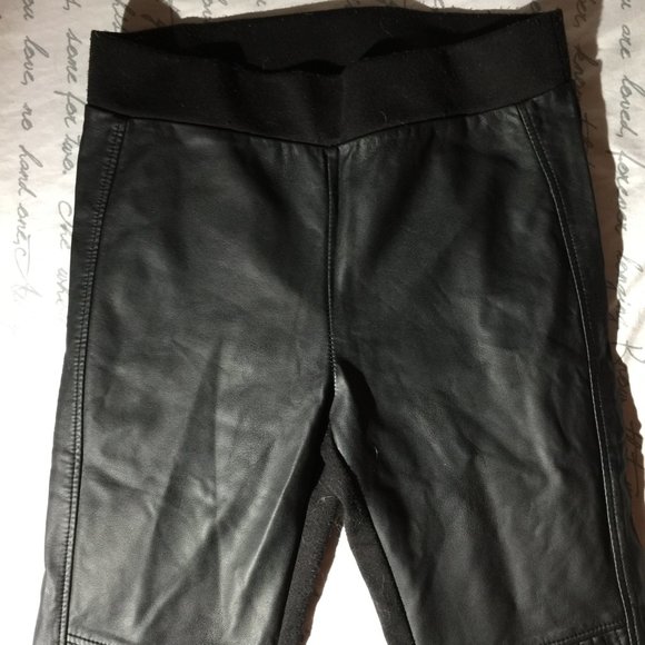 Faux Leather Black Pants (front) Petite - Picture 3 of 14